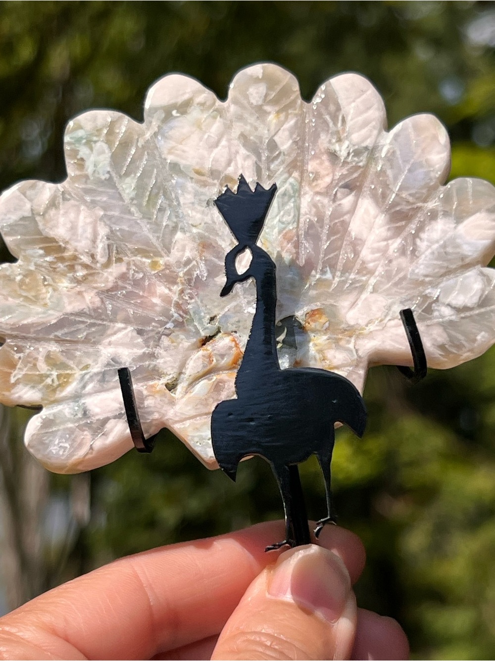 Green (1) cherry agate Peacock | crystal